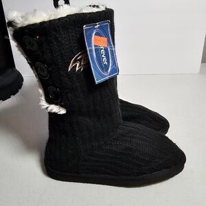 "NWT" FOCO GO!!! RAVENS Women's Black Slippers